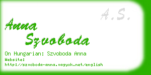 anna szvoboda business card